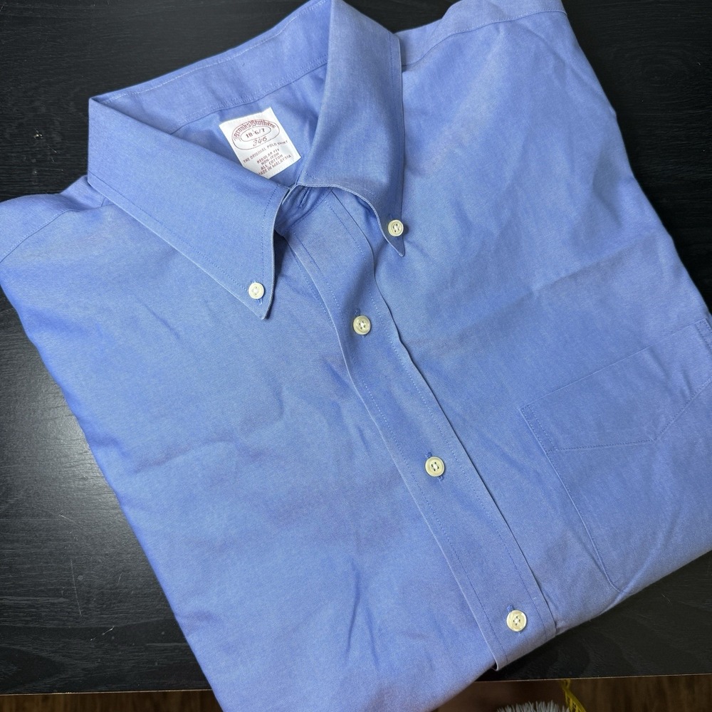 Brooks Brothers 18-6/7 Blue Long Sleeve Button Down Shirt‎ Men's 18